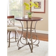 Linon Hamilton Wood and Steel Pub Table in Pewter and Faux Cherry