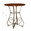 Linon Hamilton Wood and Steel Pub Table in Pewter and Faux Cherry