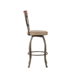 Linon Hamilton Metal Swivel Bar Stool Padded Beige Seat in Matte Pewter
