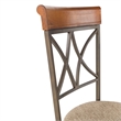 Linon Hamilton Metal Swivel Bar Stool Padded Beige Seat in Matte Pewter