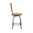 Linon Hamilton Metal Swivel Counter Stool Padded Beige Seat in Matte Pewter