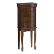 Linon Louis Philippe Jewelry Armoire 4 Drawers in Walnut Finished Wood