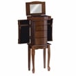 Linon Louis Philippe Jewelry Armoire 4 Drawers in Walnut Finished Wood