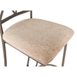 Linon Hamilton Metal Bar Stool Padded Beige Seat Wood Trim in Matte Pewter