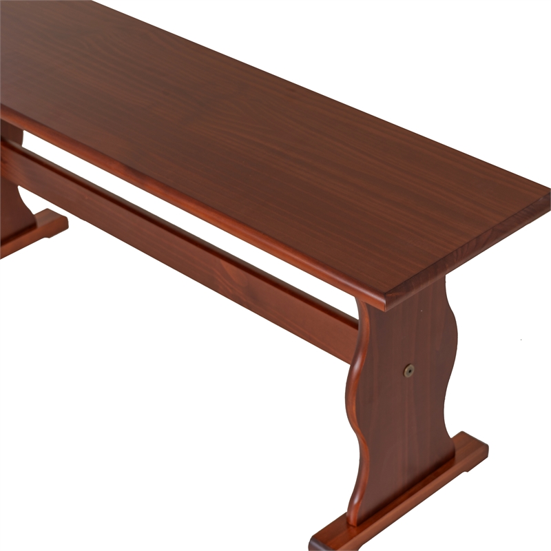 Linon Chelsea Wood Dining Nook Bench in Walnut