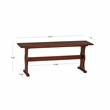 Linon Chelsea Dining Nook Bench in Walnut Stained Pine Wood