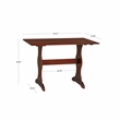 Linon Chelsea Solid Pine Dining Table in Rich Walnut Stain