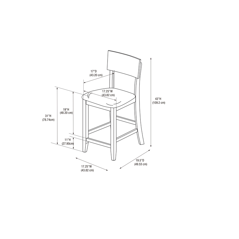 Linon Torino Wood Contemporary 30