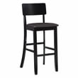 Linon Torino Contemporary 31&quot Bar Stool Padded Faux Leather Seat in Black Wood