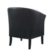 Linon Simon Upholstered Club Chair High Arms Deep Seat in Black Faux Leather