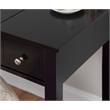 Linon Butterfly Vanity and Padded Stool Flip Up Mirror 2 Drawers in Black Wood