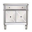 Linon Mason Mirrored Wood One Drawer Two Door Console Table in Gray