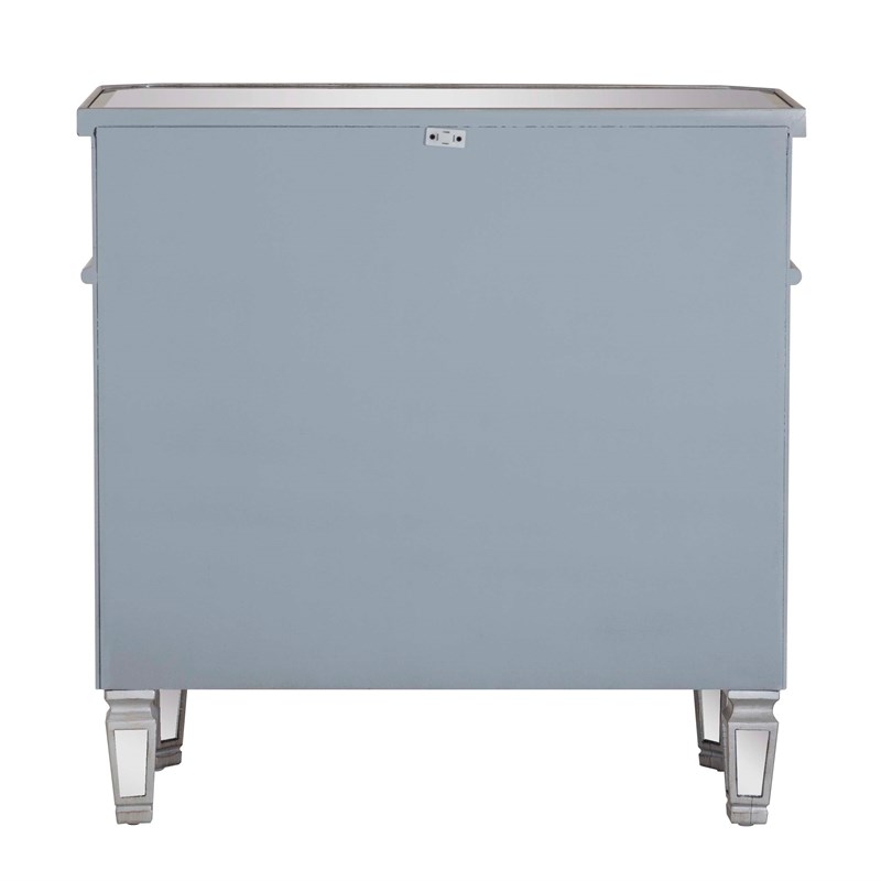 Linon Mason Mirrored Wood One Drawer Two Door Console Table in Gray