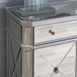 Linon Mason Mirrored Wood One Drawer Two Door Console Table in Gray
