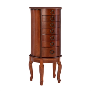 linon woodland wood jewelry armoire in cherry