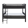 Linon Heavy Metal Full Over Full Bunk Bed Attached Ladder in Black