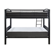 Linon Heavy Metal Full Over Full Bunk Bed Attached Ladder in Black