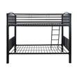 Linon Heavy Metal Full Over Full Bunk Bed Attached Ladder in Black
