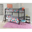 Linon Heavy Metal Full Over Full Bunk Bed Attached Ladder in Black