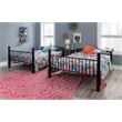 Linon Heavy Metal Full Over Full Bunk Bed Attached Ladder in Black