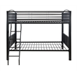 Linon Heavy Metal Full Over Full Bunk Bed Attached Ladder in Black