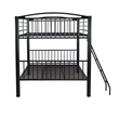 Linon Heavy Metal Full Over Full Bunk Bed Attached Ladder in Black