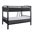 Linon Heavy Metal Full Over Full Bunk Bed Attached Ladder in Black