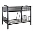 Linon Heavy Metal Full Over Full Bunk Bed Attached Ladder in Black