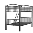 Linon Heavy Metal Twin Over Twin Bunk Bed Attached Ladder in Black