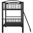 Linon Heavy Metal Twin Over Twin Bunk Bed Attached Ladder in Black