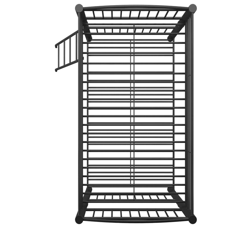 Linon Heavy Metal Twin Over Twin Bunk Bed Attached Ladder in Black