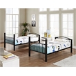 Linon Heavy Metal Twin Over Twin Bunk Bed Attached Ladder in Black