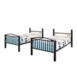 Linon Heavy Metal Twin Over Twin Bunk Bed Attached Ladder in Black