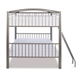Linon Heavy Metal Full Over Full Bunk Bed Attached Ladder in Pewter Finish