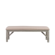 Linon Turino Sturdy Wood Bench Tan Upholstered Seat in Grey Oak Stain