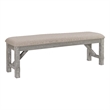 Linon Turino Sturdy Wood Bench Tan Upholstered Seat in Grey Oak Stain
