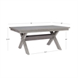 Linon Turino Sturdy Distressed Wood Dining Table X Shaped Base in Gray Oak Stain