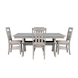 Linon Turino Sturdy 5 Piece Wood Dining Set Padded Seats in Weathered Gray Stain