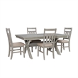 Linon Turino Sturdy 5 Piece Wood Dining Set Padded Seats in Weathered Gray Stain