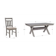 Linon Turino Sturdy 5 Piece Wood Dining Set Padded Seats in Weathered Gray Stain