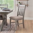 Linon Turino Set of 2 Slat Back Upholstered Dining Chairs in Weathered Gray Wood