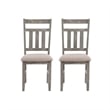 Linon Turino Set of 2 Slat Back Upholstered Dining Chairs in Weathered Gray Wood