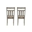 Linon Turino Set of 2 Slat Back Upholstered Dining Chairs in Weathered Gray Wood