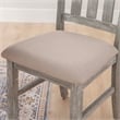 Linon Turino Set of 2 Slat Back Upholstered Dining Chairs in Weathered Gray Wood