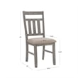 Linon Turino Set of 2 Slat Back Upholstered Dining Chairs in Weathered Gray Wood