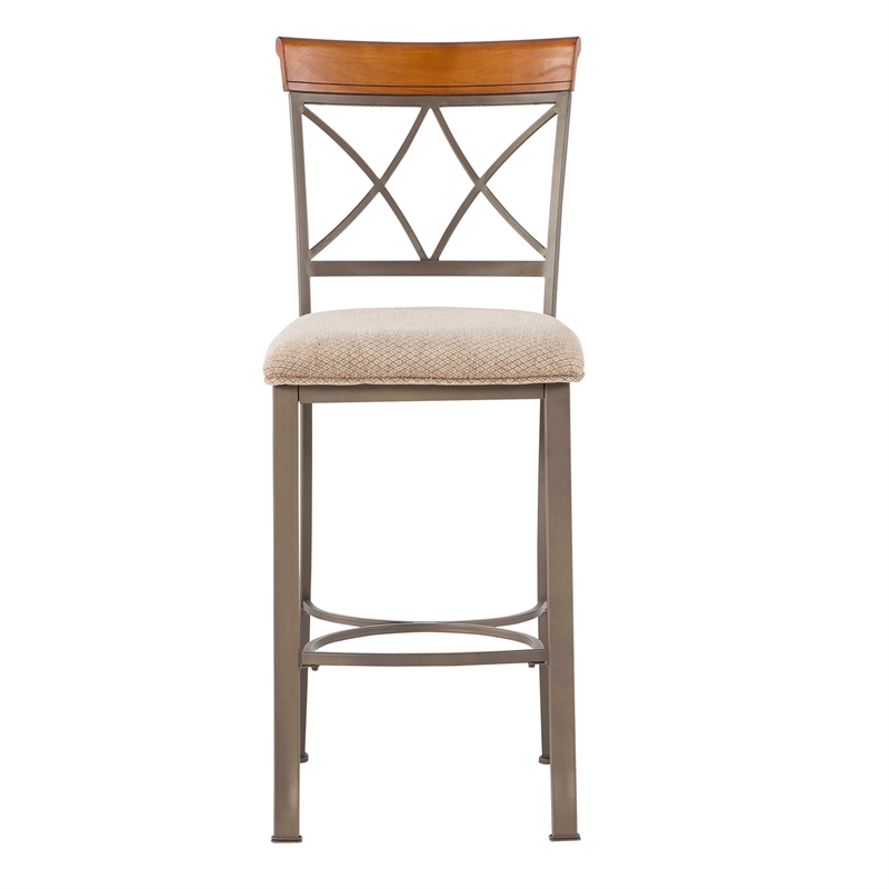 Linon Hamilton 3 Piece Wood & Steel Stationary Pub Set in Matte Pewter & Bronze