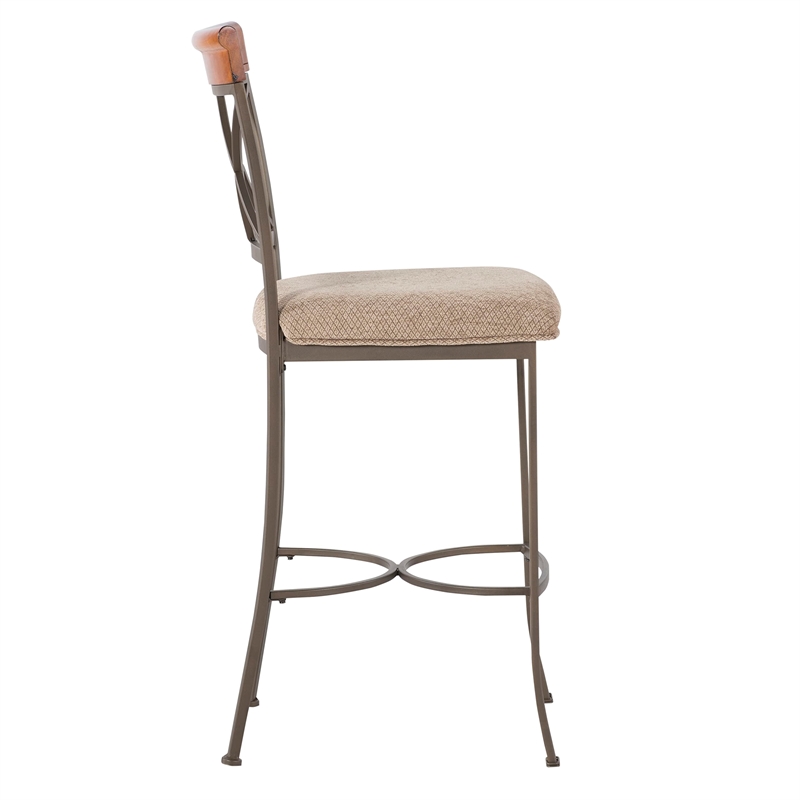 Linon Hamilton 3 Piece Wood & Steel Stationary Pub Set in Matte Pewter & Bronze