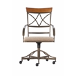 Linon Hamilton 5 Pce Wood/Steel Swivel Rolling Dining Set in Matte Pewter/Bronze