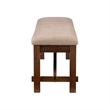 Linon Kraven Dining Bench Upholstered Seat Wood Frame in Dark Hazelnut Stain