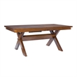 Linon Kraven Expandable Wood Dining Table X Design Legs in Dark Hazelnut Brown